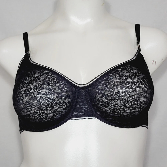 34DDD Maidenform DM202C M Stretch Lace Demi Underwire Bra Black NWT‎ - Picture 1 of 5